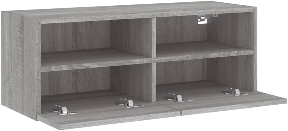 TV staliukas Sieninė TV spintelė, pilka ąžuolo, 80x30x30cm, apdirbta mediena