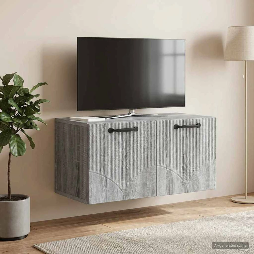 TV staliukas Sieninė TV spintelė Pilka sonoma ąžuolo 59,5 x 31 x 30 cm