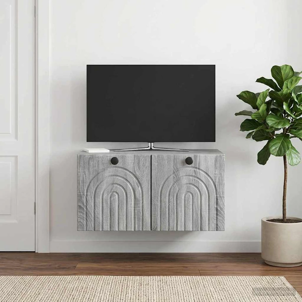 TV staliukas Sieninė TV spintelė Pilka sonoma ąžuolo 59,5 x 31 x 30 cm