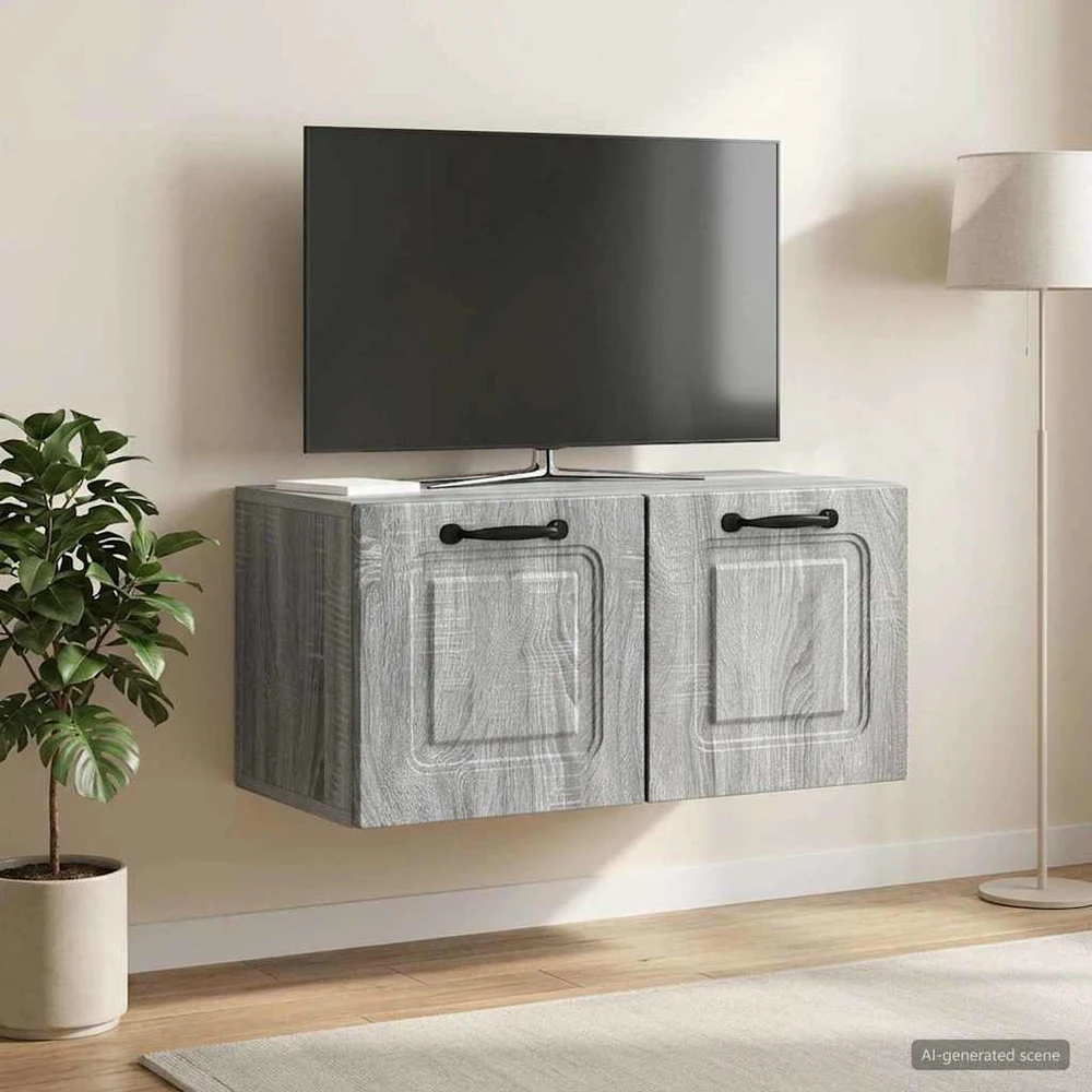 TV staliukas Sieninė TV spintelė Pilka sonoma ąžuolo 59,5 x 31 x 30 cm
