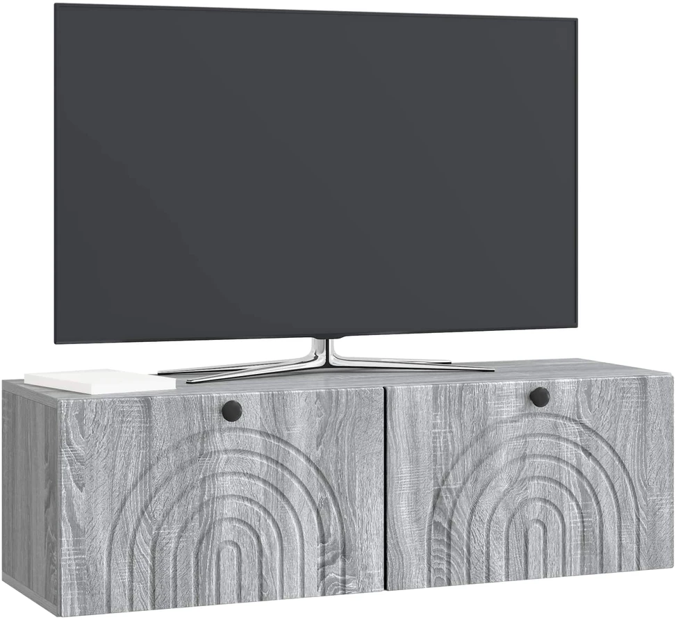TV staliukas Sieninė TV spintelė Pilka sonoma ąžuolo 98 x 31 x 30 cm