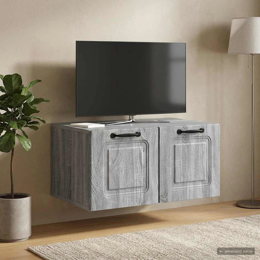 TV staliukas Sieninė TV spintelė Pilka sonoma ąžuolo 59,5 x 41 x 30 cm