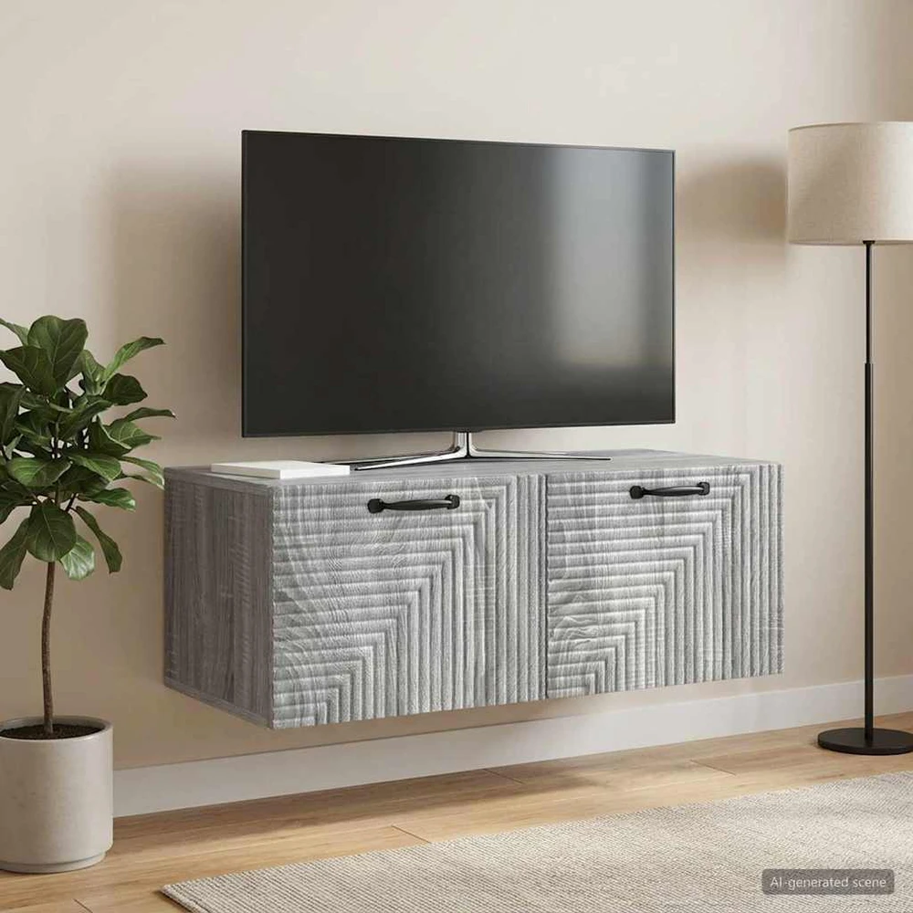 TV staliukas Sieninė TV spintelė Pilka sonoma ąžuolo 78,5 x 41 x 30 cm