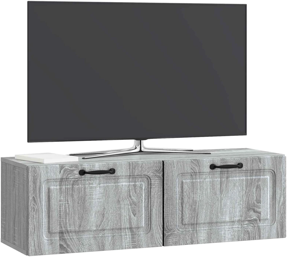 TV staliukas Sieninė TV spintelė Pilka sonoma ąžuolo 98 x 31 x 30 cm