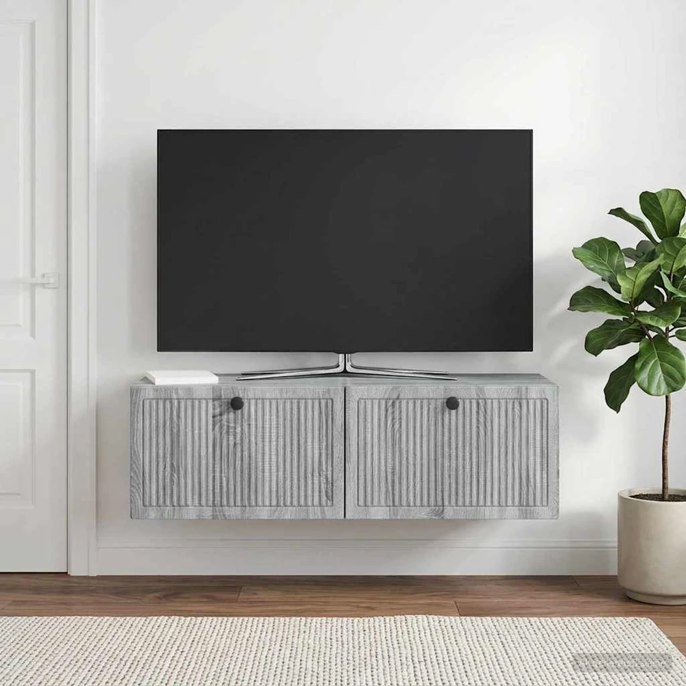 TV staliukas Sieninė TV spintelė Pilka sonoma ąžuolo 98 x 31 x 30 cm