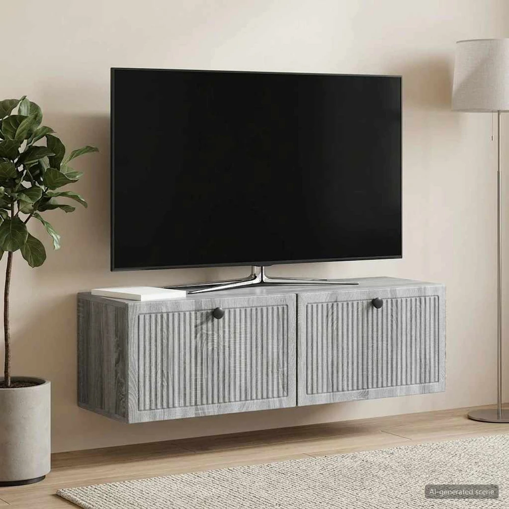 TV staliukas Sieninė TV spintelė Pilka sonoma ąžuolo 98 x 31 x 30 cm