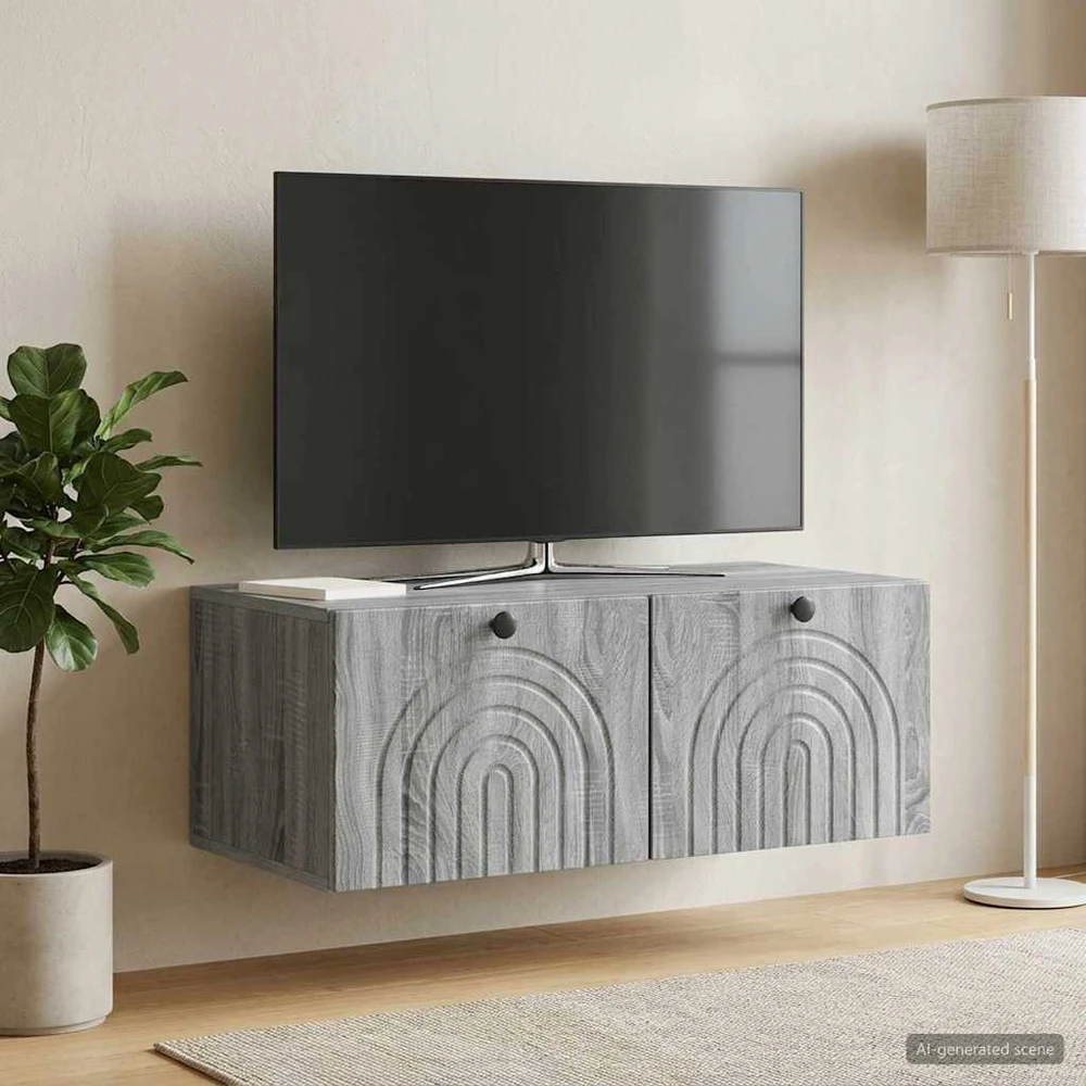 TV staliukas Sieninė TV spintelė Pilka sonoma ąžuolo 78,5 x 41 x 30 cm