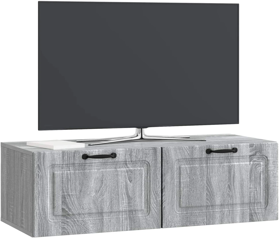 TV staliukas Sieninė TV spintelė Pilka sonoma ąžuolo 98 x 41 x 30 cm