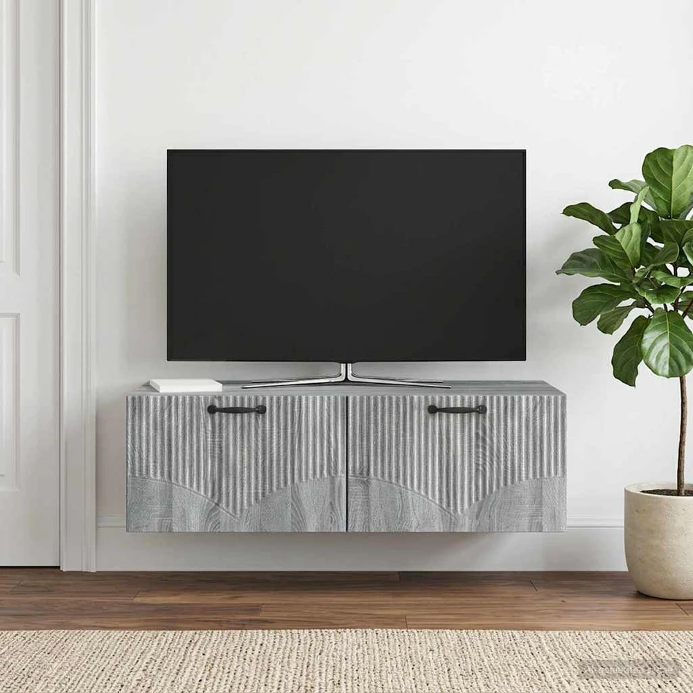 TV staliukas Sieninė TV spintelė Pilka sonoma ąžuolo 98 x 41 x 30 cm