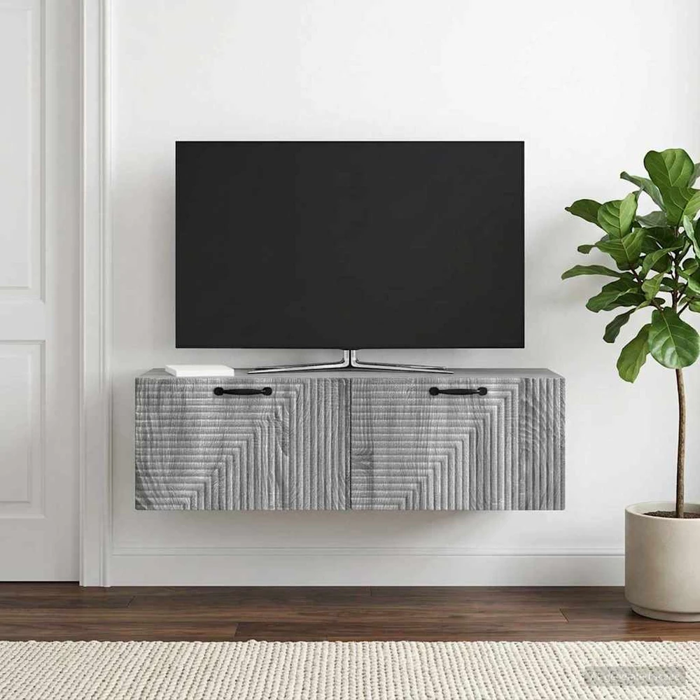 TV staliukas Sieninė TV spintelė Pilka sonoma ąžuolo 98 x 31 x 30 cm
