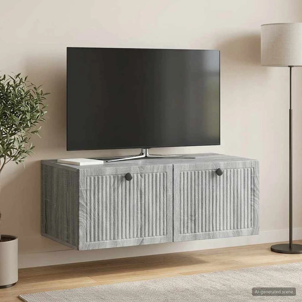 TV staliukas Sieninė TV spintelė Pilka sonoma ąžuolo 78,5 x 41 x 30 cm