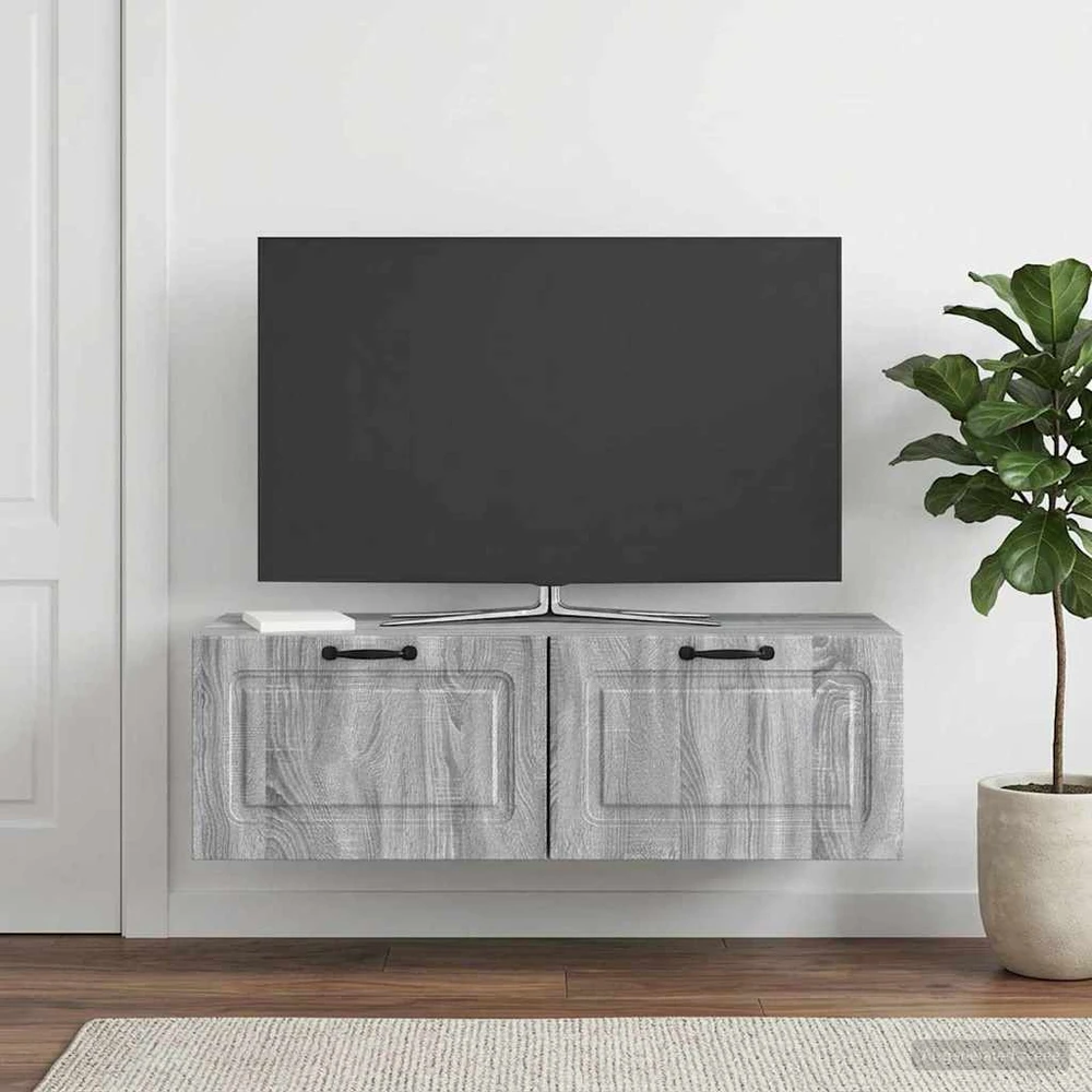 TV staliukas Sieninė TV spintelė Pilka sonoma ąžuolo 98 x 41 x 30 cm