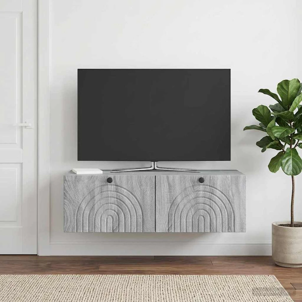 TV staliukas Sieninė TV spintelė Pilka sonoma ąžuolo 99 x 41 x 30 cm