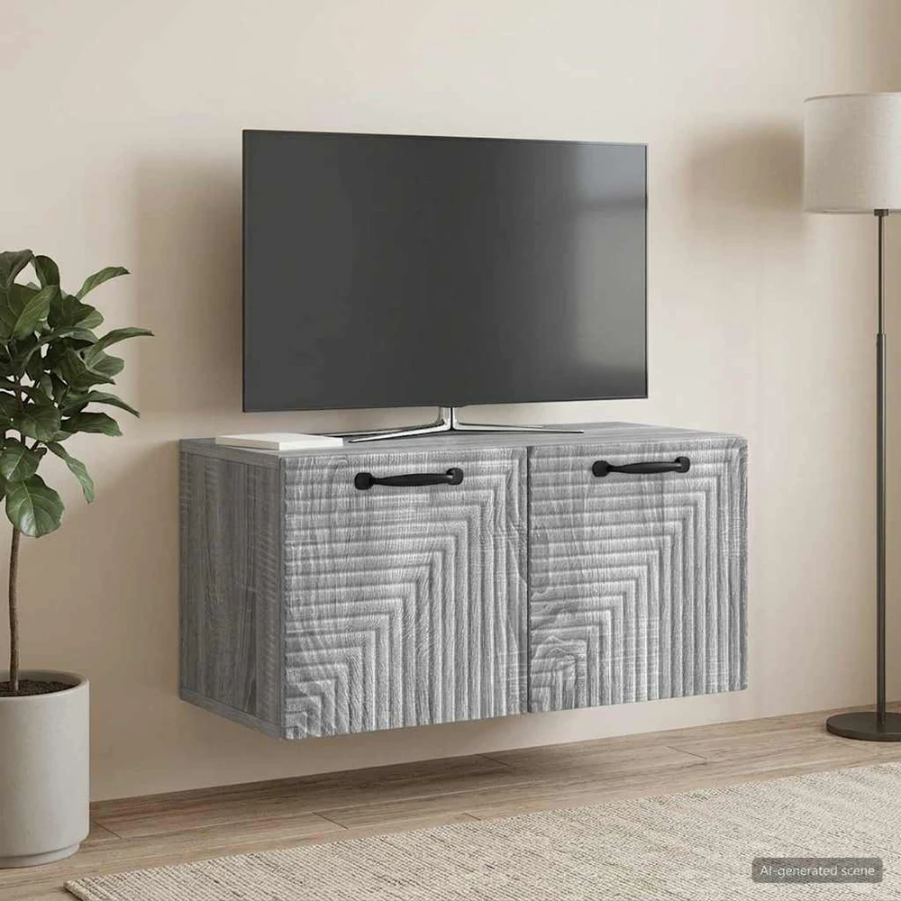 TV staliukas Sieninė TV spintelė Pilka sonoma ąžuolo 59,5 x 31 x 30 cm