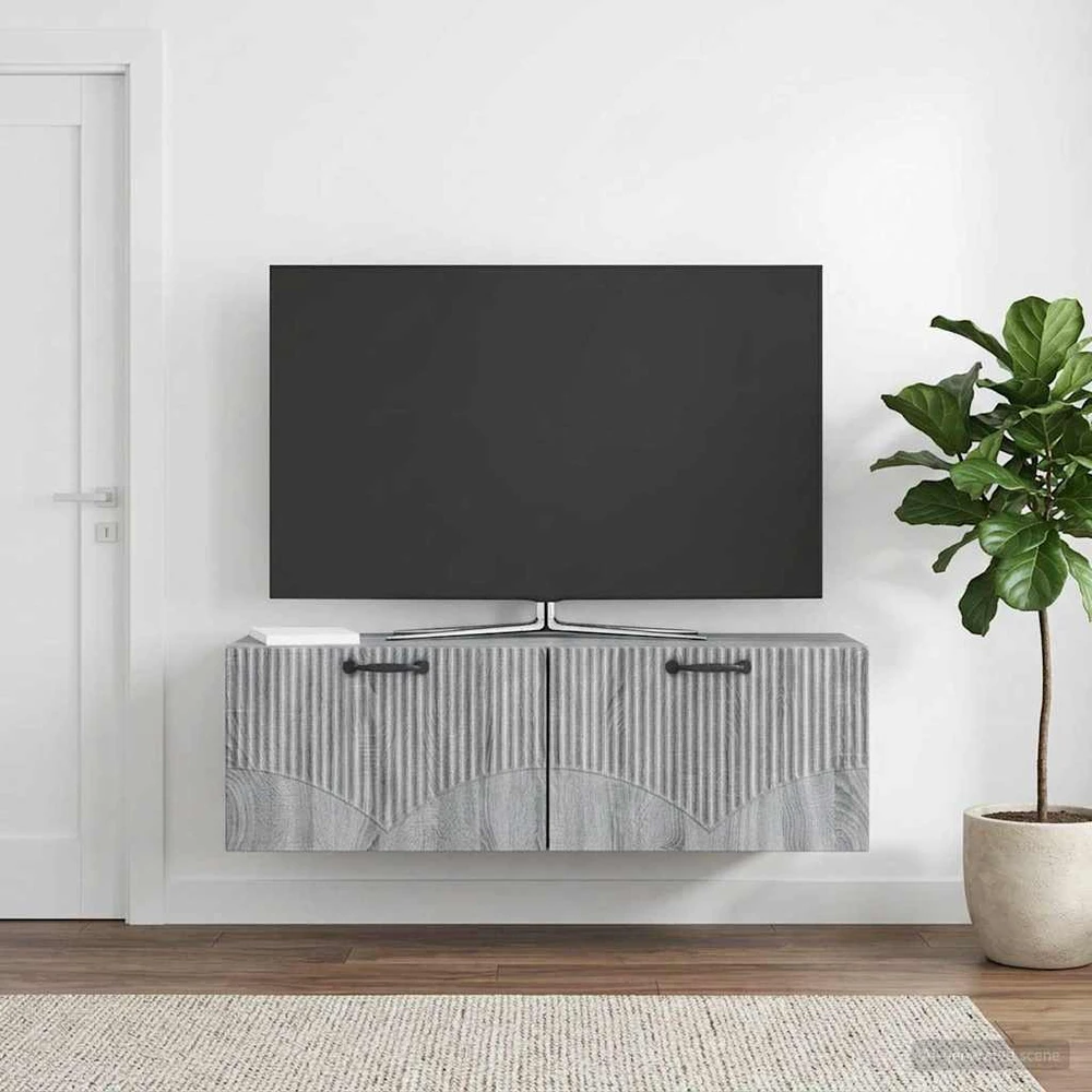 TV staliukas Sieninė TV spintelė Pilka sonoma ąžuolo 98 x 31 x 30 cm