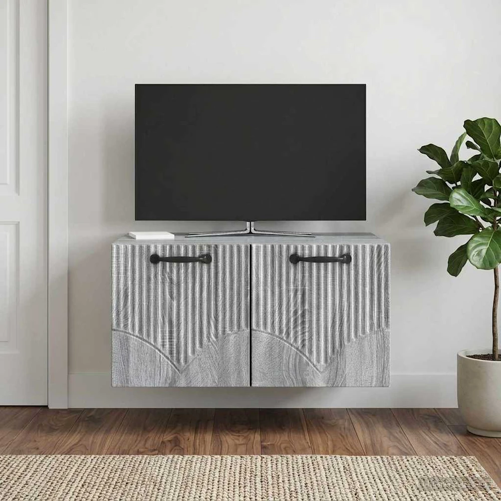 TV staliukas Sieninė TV spintelė Pilka sonoma ąžuolo 59,5 x 41 x 30 cm