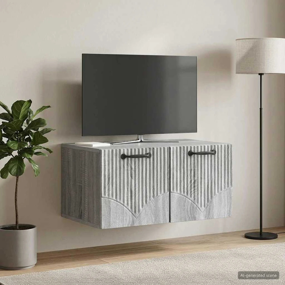 TV staliukas Sieninė TV spintelė Pilka sonoma ąžuolo 59,5 x 41 x 30 cm