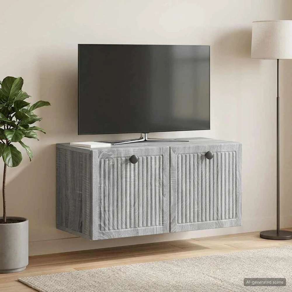 TV staliukas Sieninė TV spintelė Pilka sonoma ąžuolo 59,5 x 31 x 30 cm