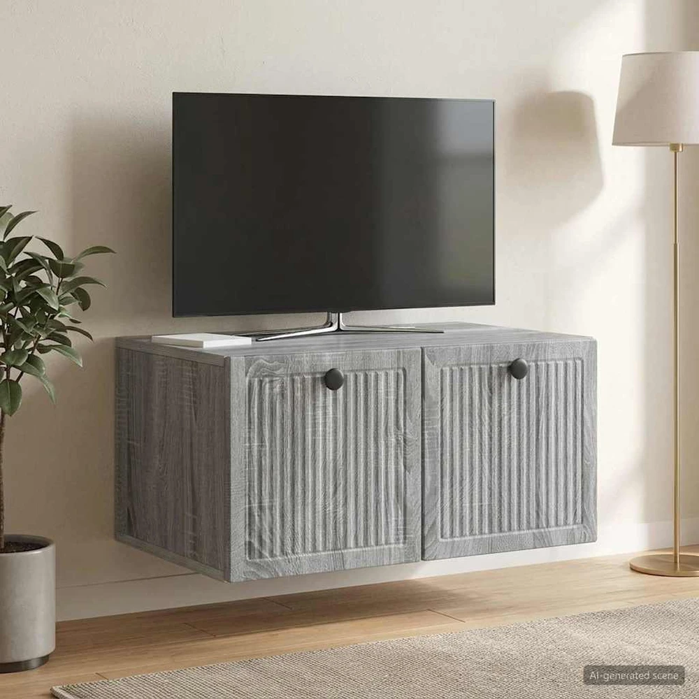 TV staliukas Sieninė TV spintelė Pilka sonoma ąžuolo 59,5 x 41 x 30 cm