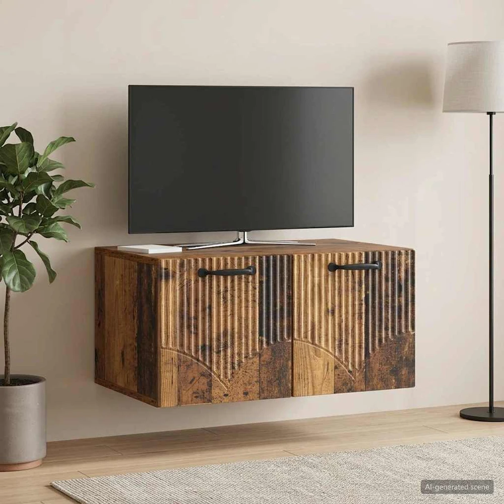 TV staliukas Sieninė TV spintelė Sendintos medienos 59,5 x 41 x 30 cm