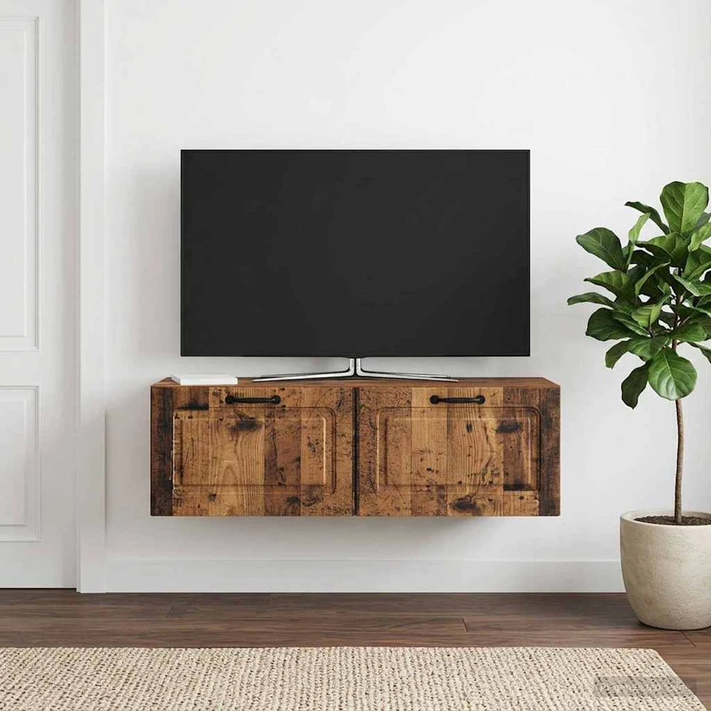 TV staliukas Sieninė TV spintelė Sendintos medienos 98 x 31 x 30 cm