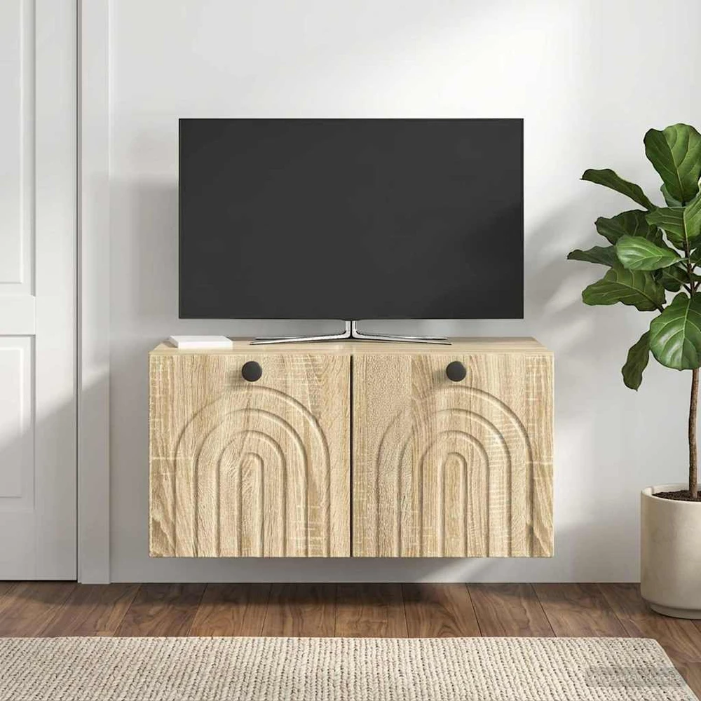 TV staliukas Sieninė TV spintelė Sonoma ąžuolas 59,5 x 31 x 30 cm