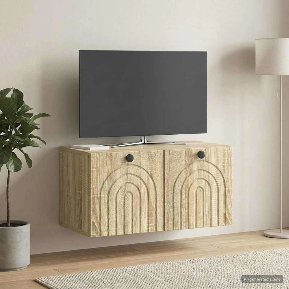 TV staliukas Sieninė TV spintelė Sonoma ąžuolas 59,5 x 31 x 30 cm
