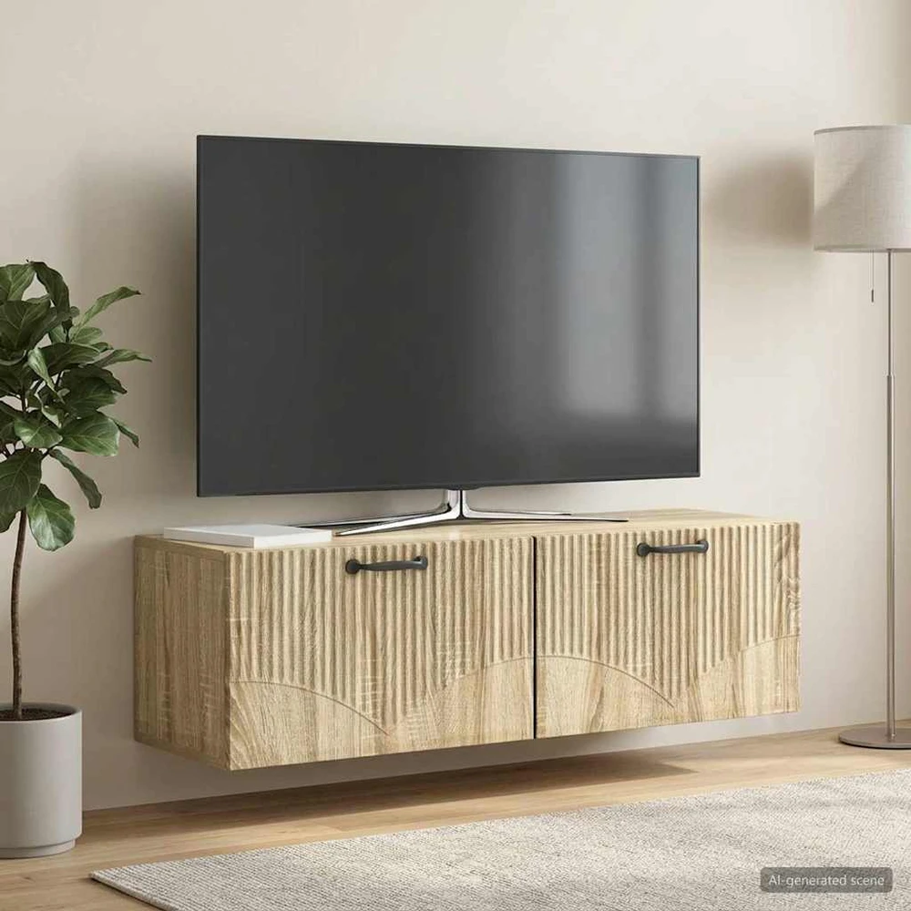 TV staliukas Sieninė TV spintelė Sonoma ąžuolas 98 x 31 x 30 cm