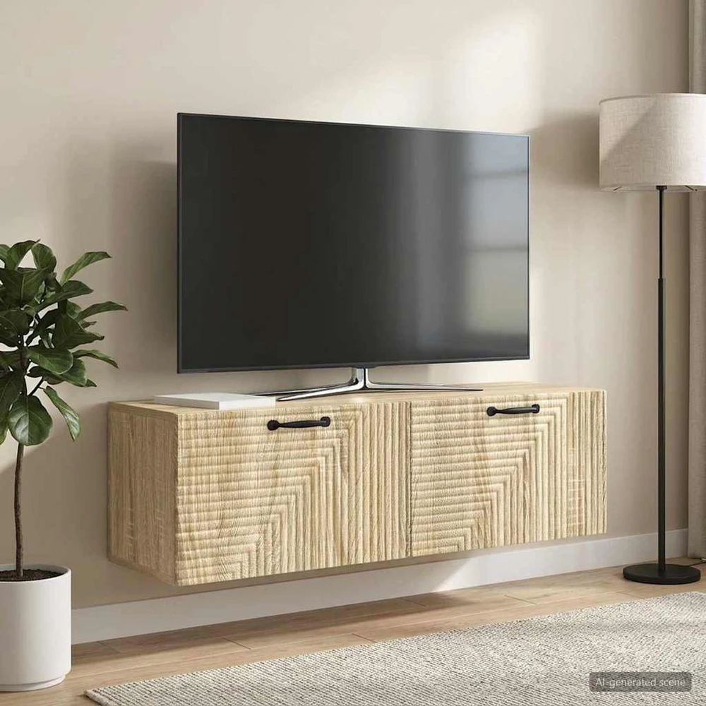 TV staliukas Sieninė TV spintelė Sonoma ąžuolas 98 x 31 x 30 cm