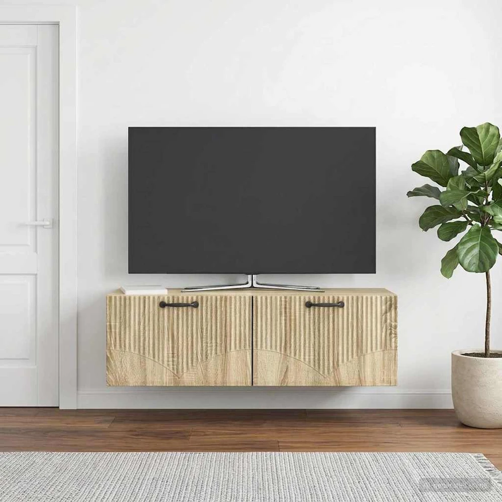 TV staliukas Sieninė TV spintelė Sonoma ąžuolas 98 x 31 x 30 cm