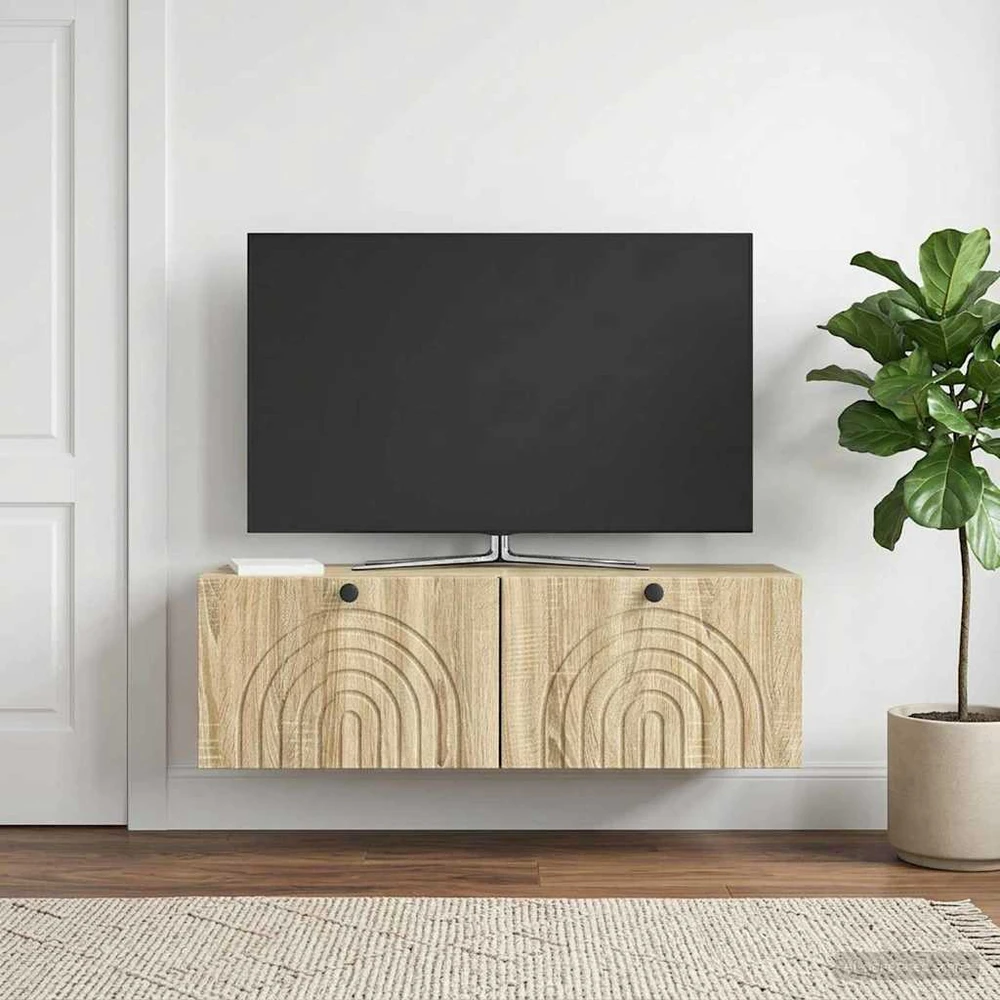 TV staliukas Sieninė TV spintelė Sonoma ąžuolas 98 x 31 x 30 cm