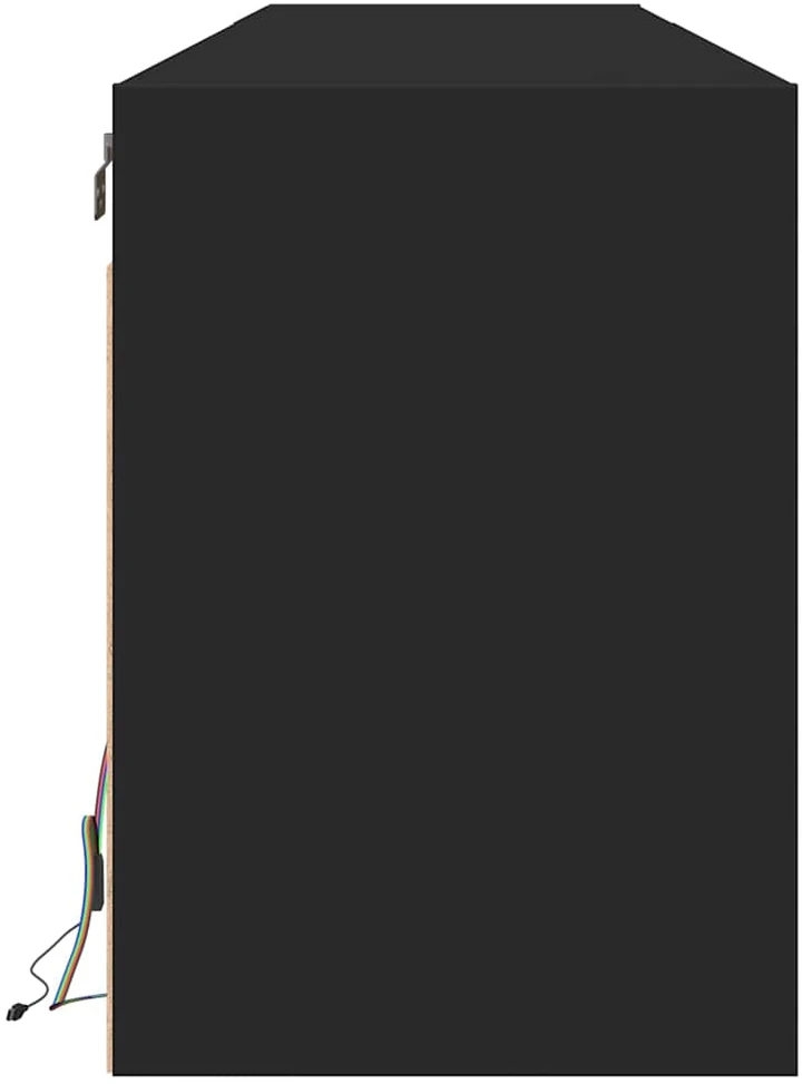 TV staliukas Sieninė TV spintelė su LED, juoda, 180x31x45 cm