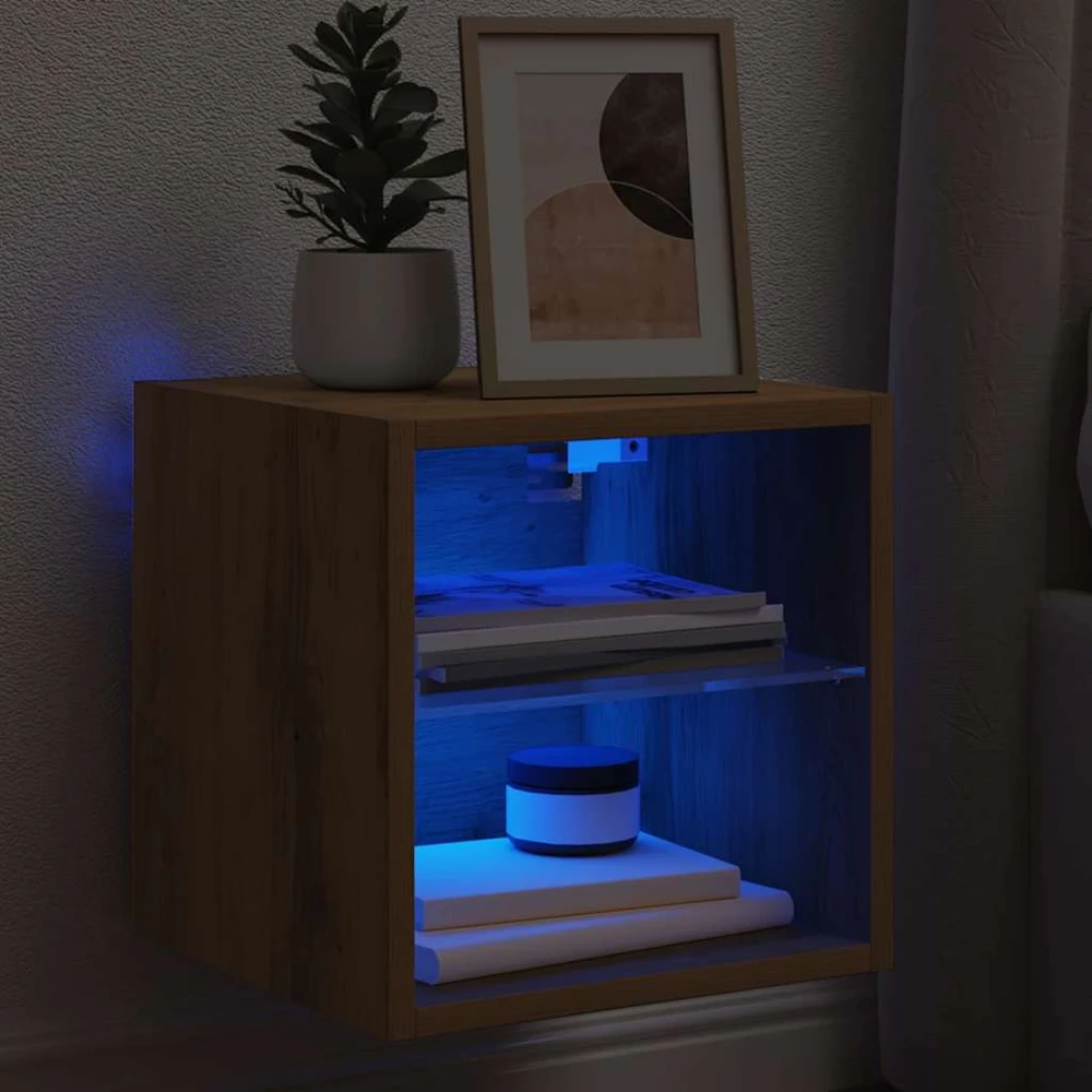 TV staliukas Sieninė TV spintelė su LED lemputėmis, artisano, 30x28,5x30cm