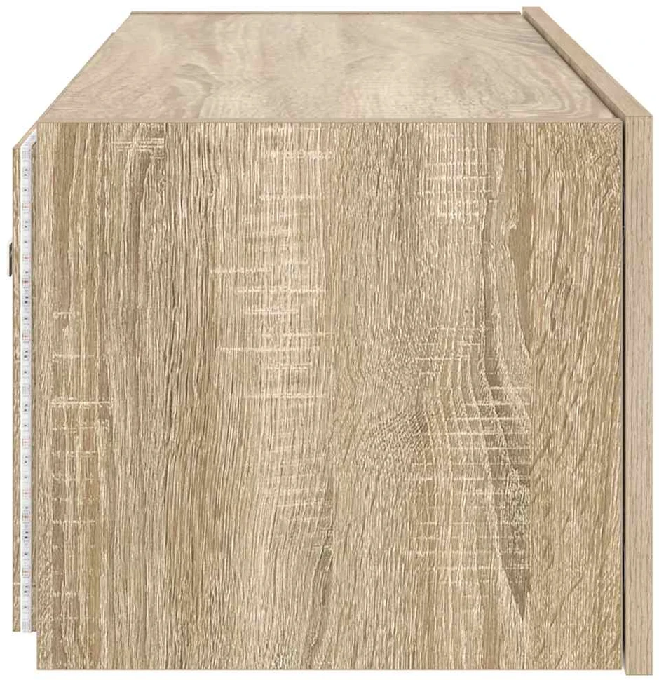 TV staliukas Sieninė TV spintelė su LED lemputėmis, ąžuolo, 80x35x31cm