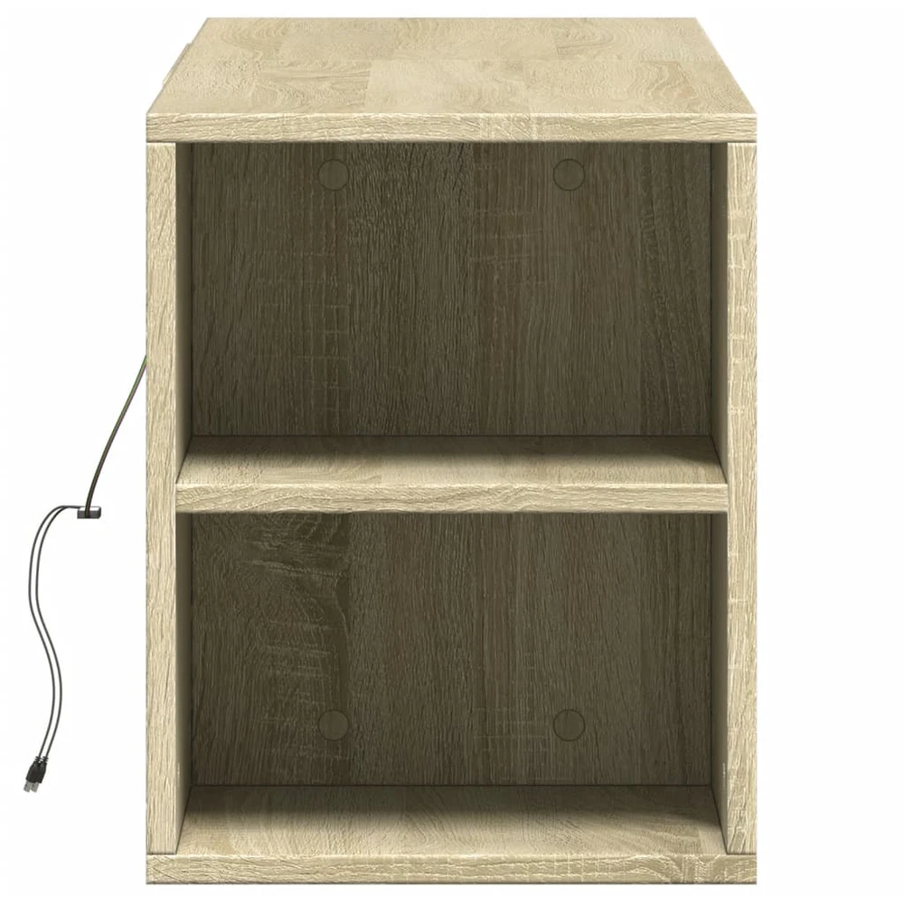TV staliukas Sieninė TV spintelė su LED lemputėmis, ąžuolo, 135x31x39,5cm