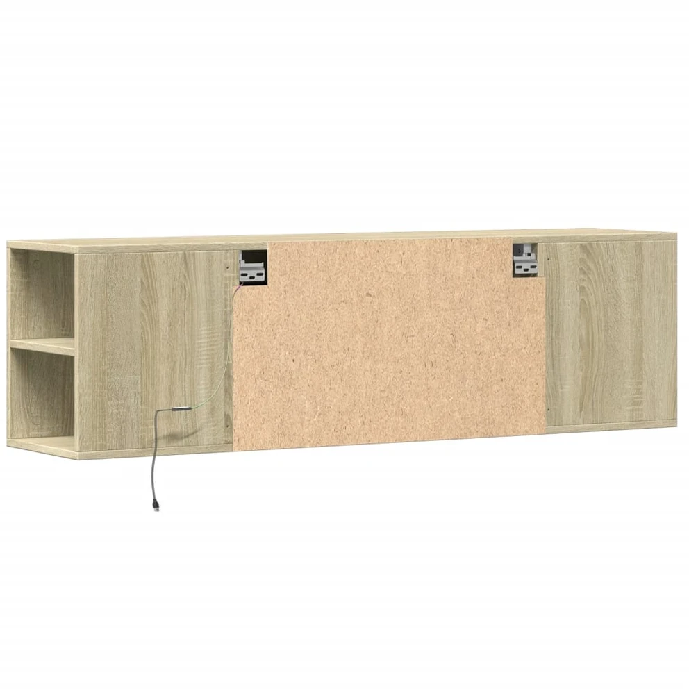 TV staliukas Sieninė TV spintelė su LED lemputėmis, ąžuolo, 135x31x39,5cm