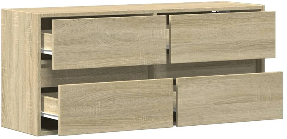 TV staliukas Sieninė TV spintelė su LED lemputėmis, ąžuolo, 100x31x45cm