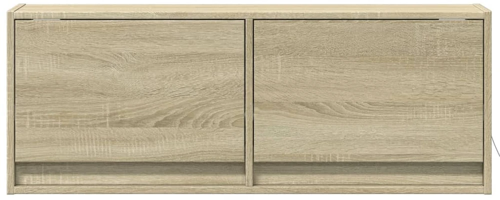 TV staliukas Sieninė TV spintelė su LED lemputėmis, ąžuolo, 100x31x35cm