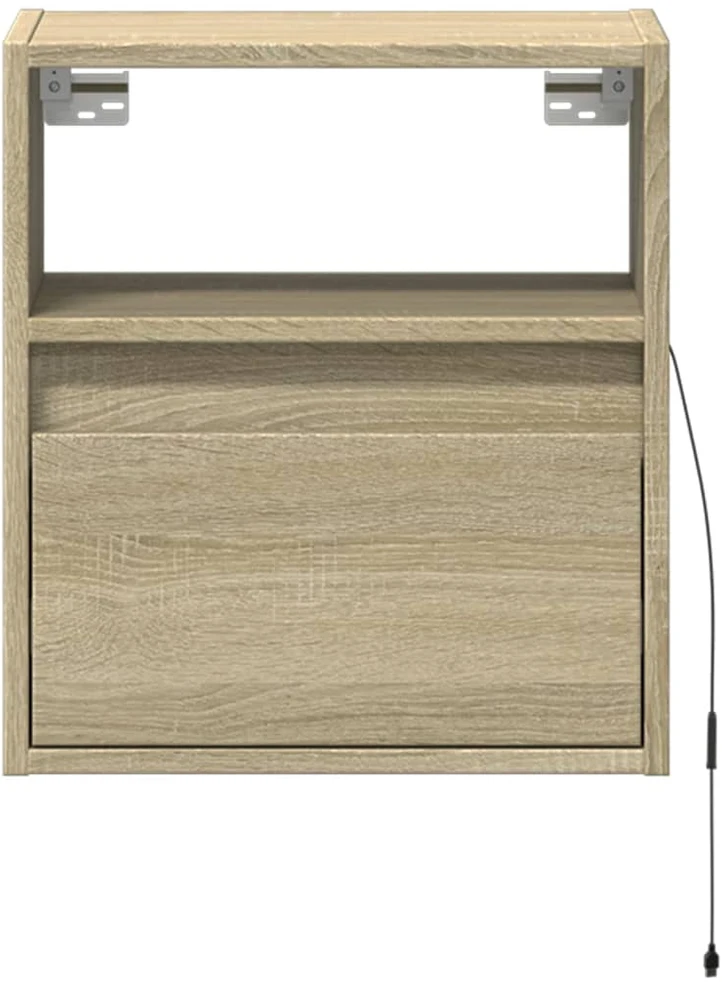TV staliukas Sieninė TV spintelė su LED lemputėmis, ąžuolo, 41x31x45cm