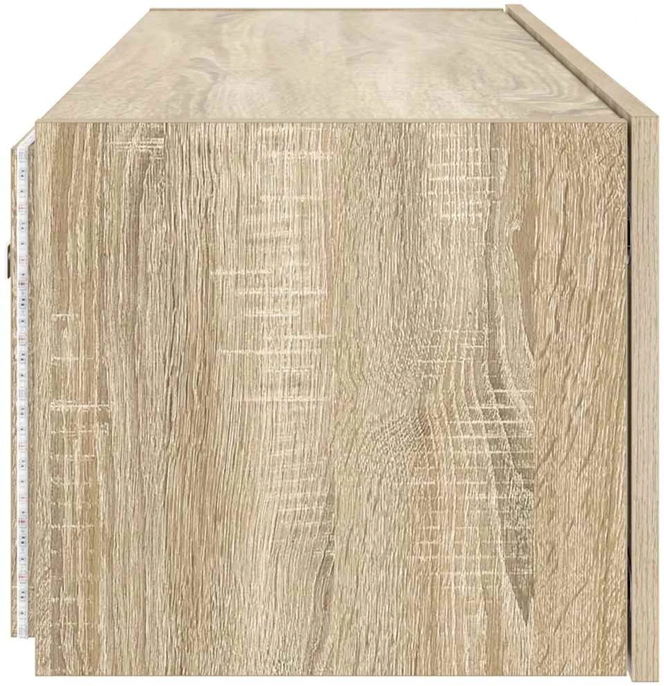 TV staliukas Sieninė TV spintelė su LED lemputėmis, ąžuolo, 100x35x31cm