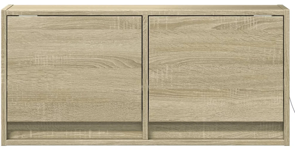 TV staliukas Sieninė TV spintelė su LED lemputėmis, ąžuolo, 80x31x35cm