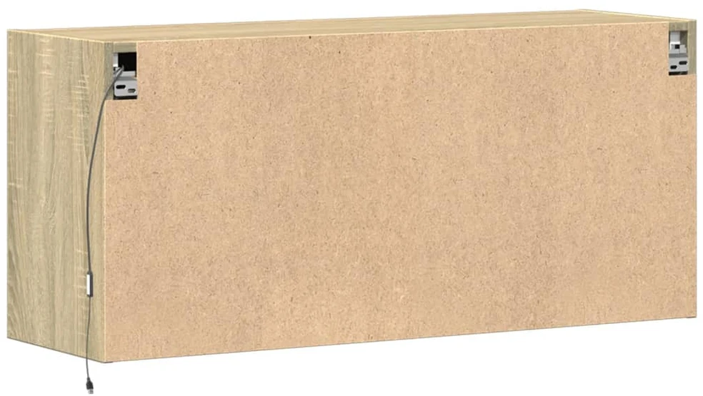 TV staliukas Sieninė TV spintelė su LED lemputėmis, ąžuolo, 100x31x45cm