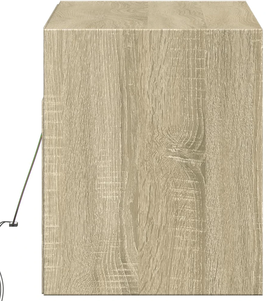 TV staliukas Sieninė TV spintelė su LED lemputėmis, ąžuolo, 100x31x35cm