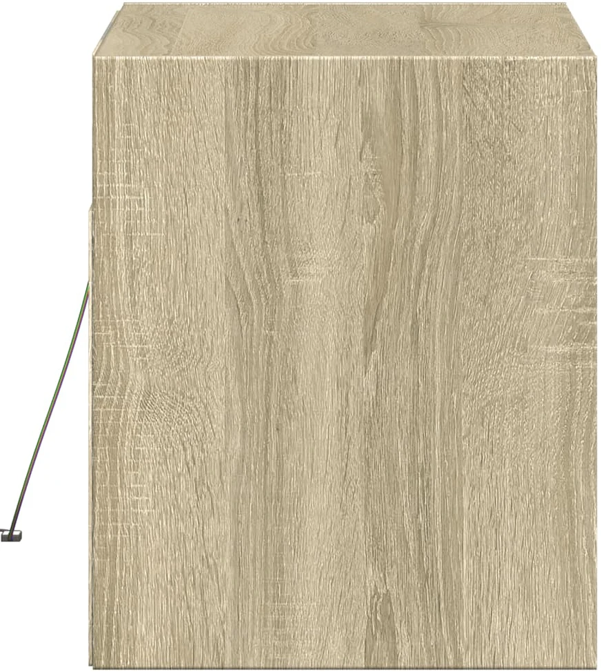 TV staliukas Sieninė TV spintelė su LED lemputėmis, ąžuolo, 80x31x35cm