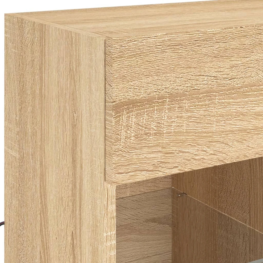 TV staliukas Sieninė TV spintelė su LED lemputėmis, ąžuolo, 58,5x30x60,5cm