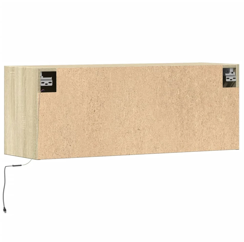 TV staliukas Sieninė TV spintelė su LED lemputėmis, ąžuolo, 100x31x35cm