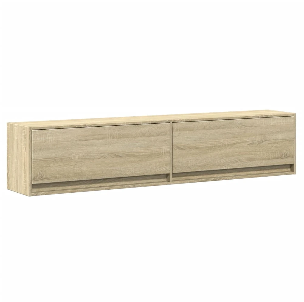 TV staliukas Sieninė TV spintelė su LED lemputėmis, ąžuolo, 180x31x38cm