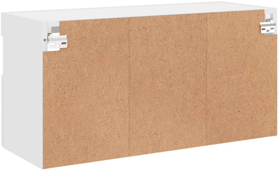 TV staliukas Sieninė TV spintelė su LED lemputėmis, balta, 80x30x40cm