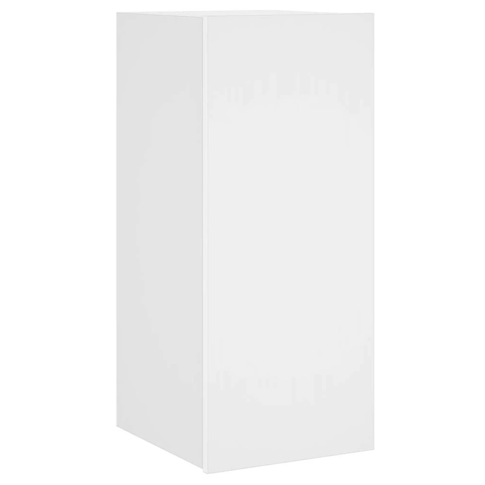 TV staliukas Sieninė TV spintelė su LED lemputėmis, balta, 30,5x35x70cm