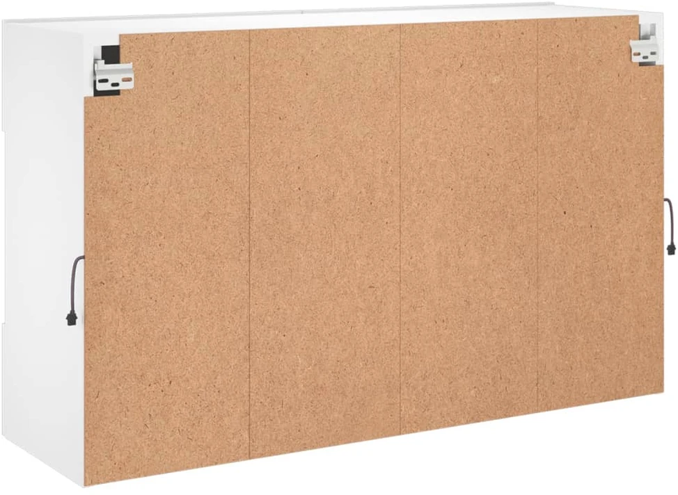 TV staliukas Sieninė TV spintelė su LED lemputėmis, balta, 98,5x30x60,5cm